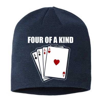 Funny Poker Four Of A Kind Aces Texas Holdem Lucky Poker Sustainable Beanie