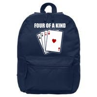 Funny Poker Four Of A Kind Aces Texas Holdem Lucky Poker 16 in Basic Backpack