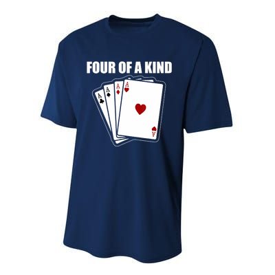 Funny Poker Four Of A Kind Aces Texas Holdem Lucky Poker Performance Sprint T-Shirt