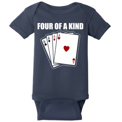 Funny Poker Four Of A Kind Aces Texas Holdem Lucky Poker Baby Bodysuit