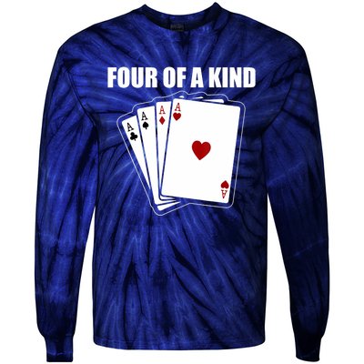 Funny Poker Four Of A Kind Aces Texas Holdem Lucky Poker Tie-Dye Long Sleeve Shirt