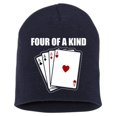 Funny Poker Four Of A Kind Aces Texas Holdem Lucky Poker Short Acrylic Beanie