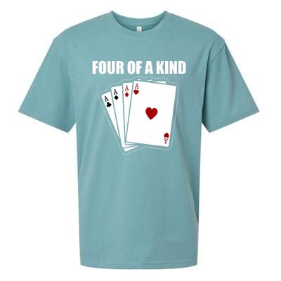 Funny Poker Four Of A Kind Aces Texas Holdem Lucky Poker Sueded Cloud Jersey T-Shirt