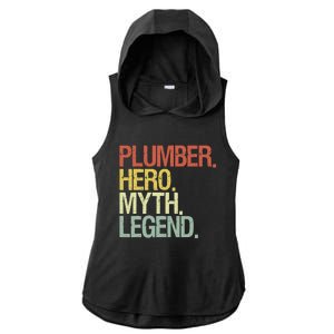 Funny Plumber Ladies PosiCharge Tri-Blend Wicking Draft Hoodie Tank