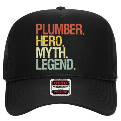 Funny Plumber High Crown Mesh Back Trucker Hat