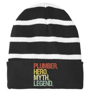 Funny Plumber Striped Beanie with Solid Band