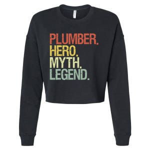 Funny Plumber Cropped Pullover Crew