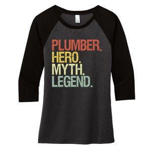 Funny Plumber Women's Tri-Blend 3/4-Sleeve Raglan Shirt