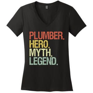 Funny Plumber Women's V-Neck T-Shirt