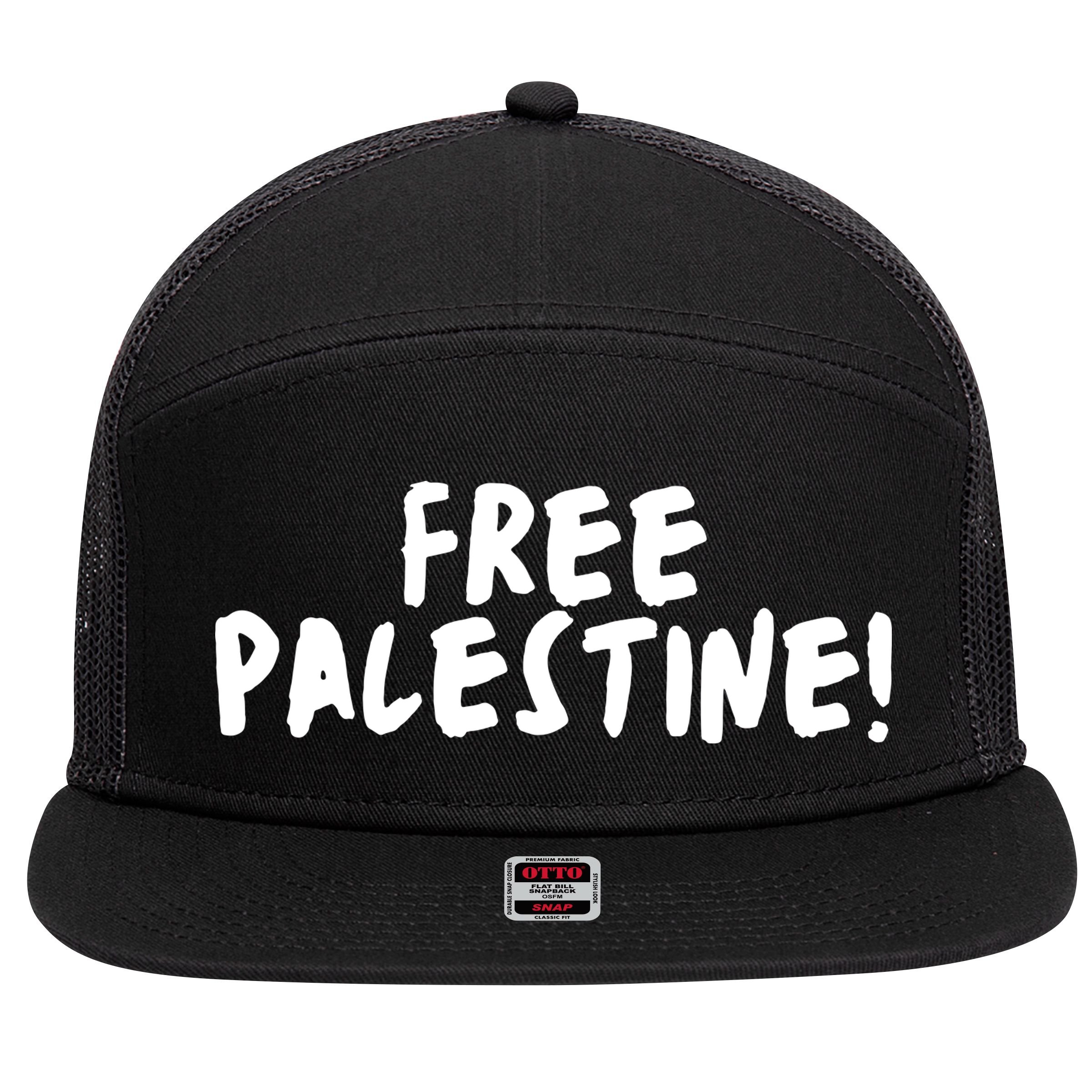 Free Palestine 7 Panel Mesh Trucker Snapback Hat
