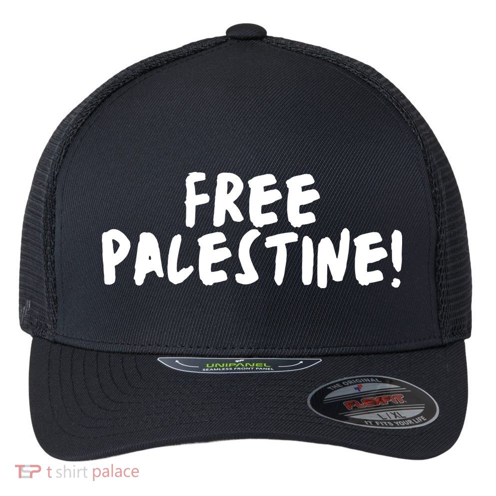 Free Palestine Flexfit Unipanel Trucker Cap