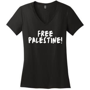 Free Palestine Women's V-Neck T-Shirt