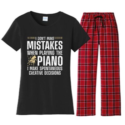 Funny Piano For Men Women Music Lovers Musician Piano Player Women's Flannel Pajama Set