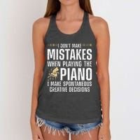 Funny Piano For Men Women Music Lovers Musician Piano Player Women's Knotted Racerback Tank