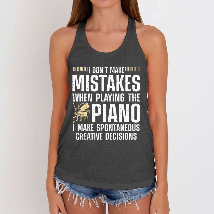 Funny Piano For Men Women Music Lovers Musician Piano Player Women's Knotted Racerback Tank