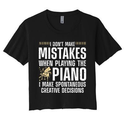 Funny Piano For Men Women Music Lovers Musician Piano Player Women's Crop Top Tee