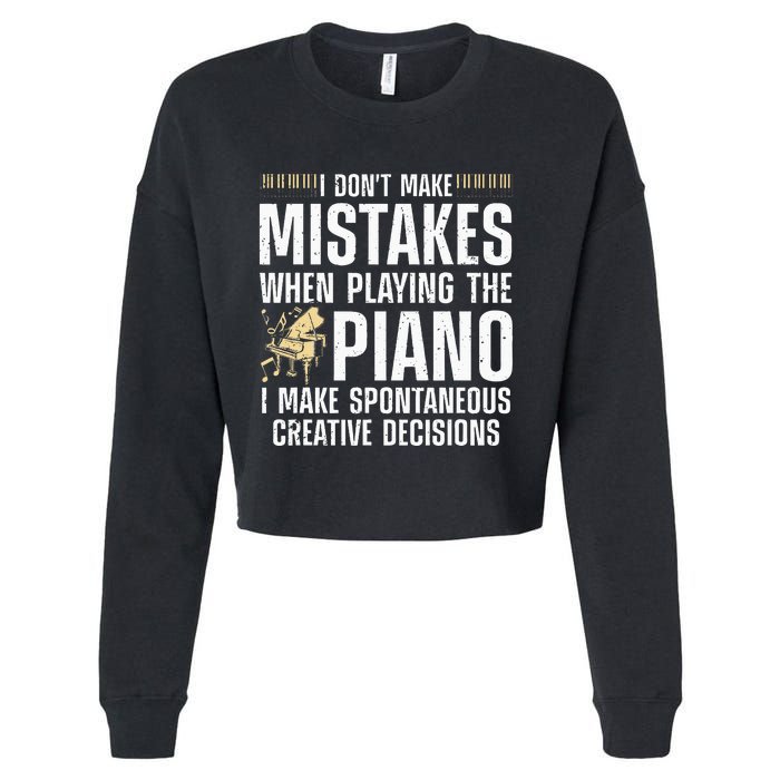 Funny Piano For Men Women Music Lovers Musician Piano Player Cropped Pullover Crew