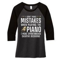 Funny Piano For Men Women Music Lovers Musician Piano Player Women's Tri-Blend 3/4-Sleeve Raglan Shirt