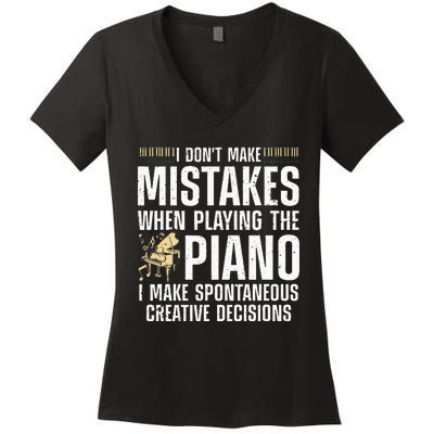 Funny Piano For Men Women Music Lovers Musician Piano Player Women's V-Neck T-Shirt