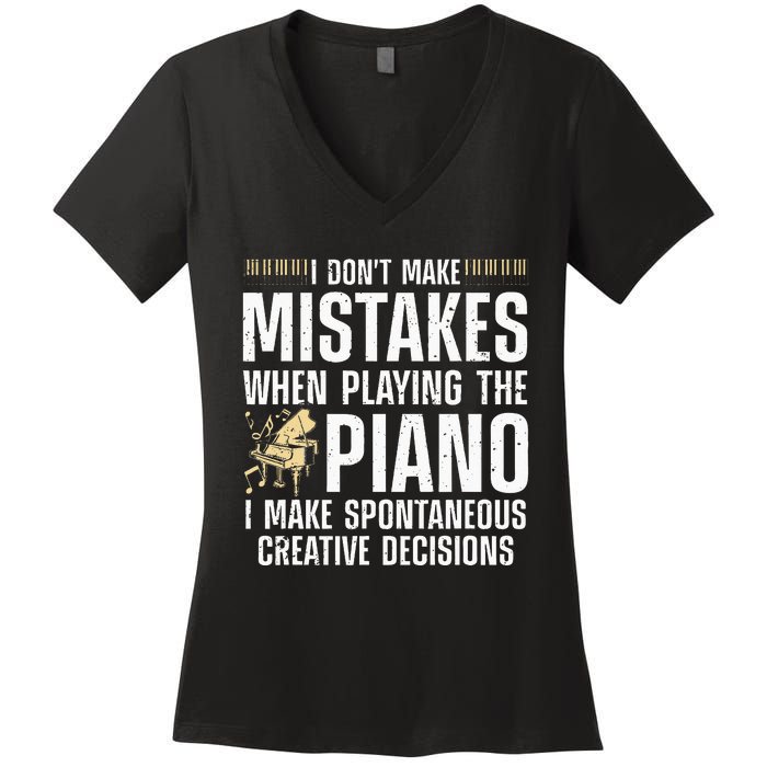 Funny Piano For Men Women Music Lovers Musician Piano Player Women's V-Neck T-Shirt