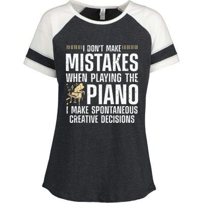 Funny Piano For Men Women Music Lovers Musician Piano Player Enza Ladies Jersey Colorblock Tee