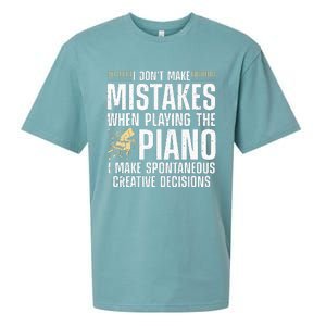 Funny Piano For Men Women Music Lovers Musician Piano Player Sueded Cloud Jersey T-Shirt