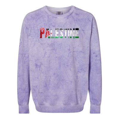 Flag Palestine Free Palestine Free Palestine Flag I Love Palestine Gaza Palestin Colorblast Crewneck Sweatshirt