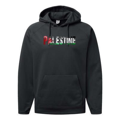 Flag Palestine Free Palestine Free Palestine Flag I Love Palestine Gaza Palestin Performance Fleece Hoodie