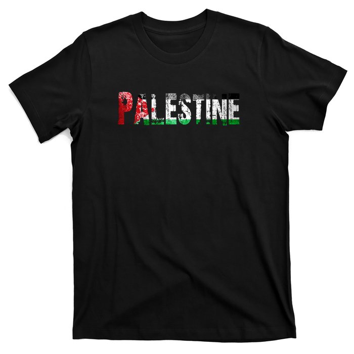 Flag Palestine Free Palestine Free Palestine Flag I Love Palestine Gaza Palestin T-Shirt