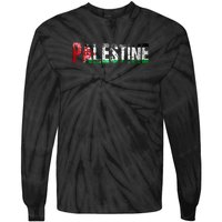 Flag Palestine Free Palestine Free Palestine Flag I Love Palestine Gaza Palestin Tie-Dye Long Sleeve Shirt