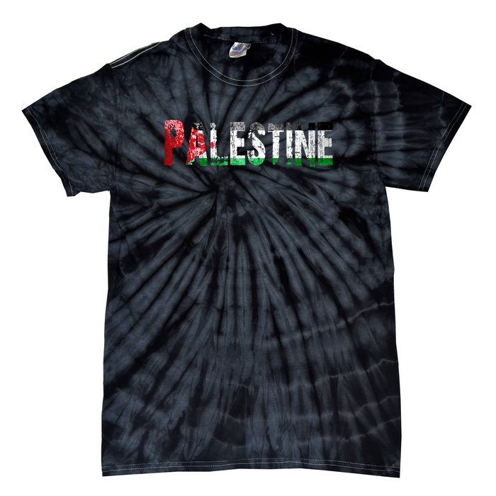 Flag Palestine Free Palestine Free Palestine Flag I Love Palestine Gaza Palestin Tie-Dye T-Shirt