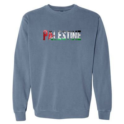 Flag Palestine Free Palestine Free Palestine Flag I Love Palestine Gaza Palestin Garment-Dyed Sweatshirt