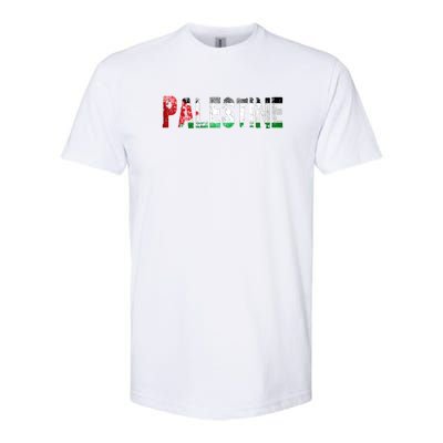 Flag Palestine Free Palestine Free Palestine Flag I Love Palestine Gaza Palestin Softstyle CVC T-Shirt