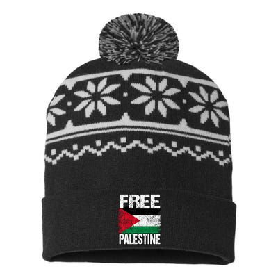 Free Palestine USA-Made Snowflake Beanie