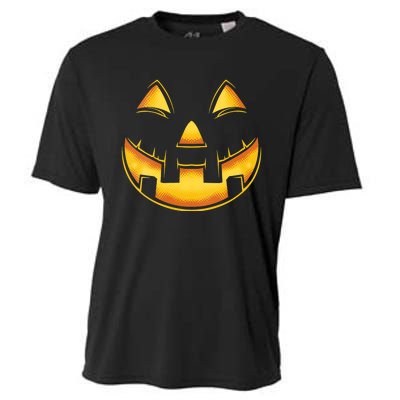 Funny Pumpkin Face Halloween Jack O Lantern Costume Cooling Performance Crew T-Shirt