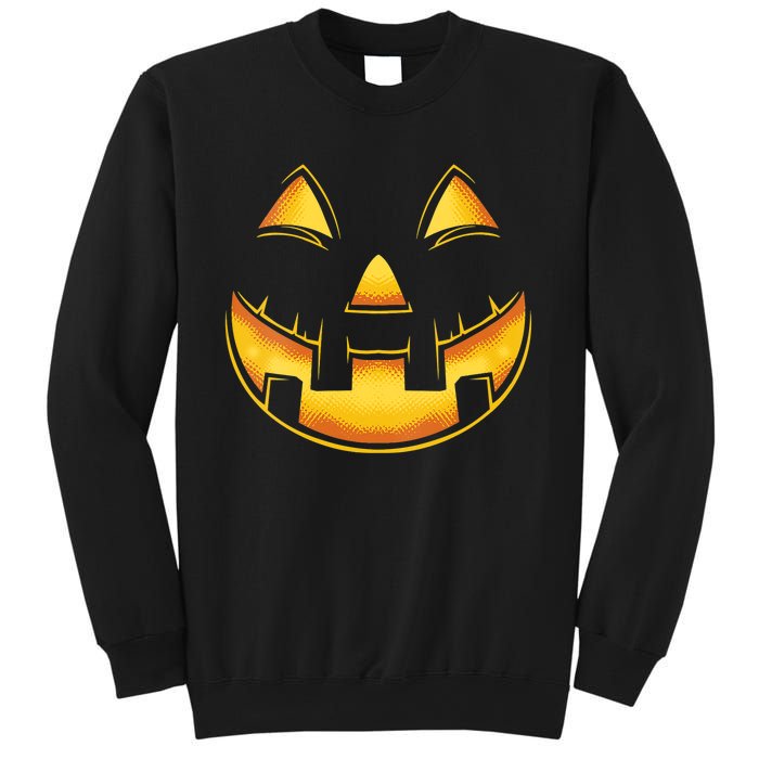 Funny Pumpkin Face Halloween Jack O Lantern Costume Sweatshirt