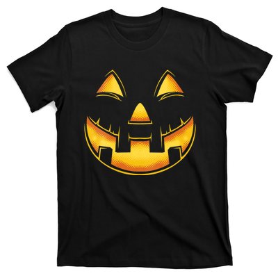 Funny Pumpkin Face Halloween Jack O Lantern Costume T-Shirt