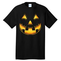 Funny Pumpkin Face Halloween Jack O Lantern Costume Tall T-Shirt