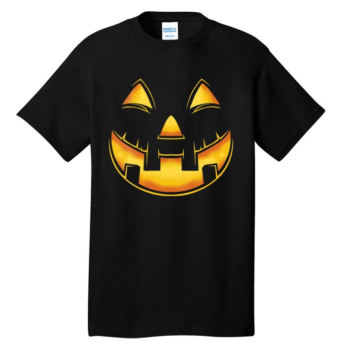 Funny Pumpkin Face Halloween Jack O Lantern Costume Tall T-Shirt