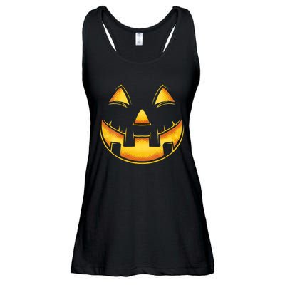 Funny Pumpkin Face Halloween Jack O Lantern Costume Ladies Essential Flowy Tank