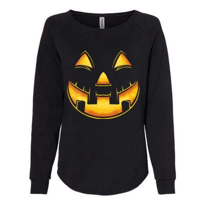 Funny Pumpkin Face Halloween Jack O Lantern Costume Womens California Wash Sweatshirt