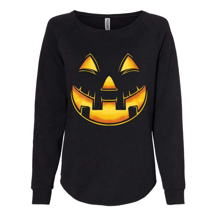 Funny Pumpkin Face Halloween Jack O Lantern Costume Womens California Wash Sweatshirt