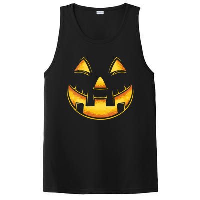 Funny Pumpkin Face Halloween Jack O Lantern Costume PosiCharge Competitor Tank