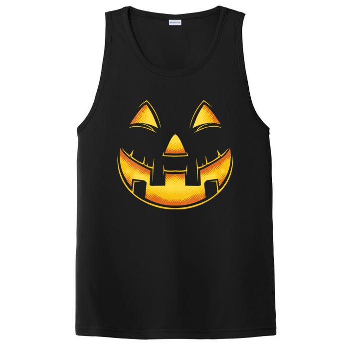 Funny Pumpkin Face Halloween Jack O Lantern Costume PosiCharge Competitor Tank