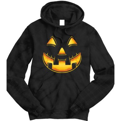 Funny Pumpkin Face Halloween Jack O Lantern Costume Tie Dye Hoodie