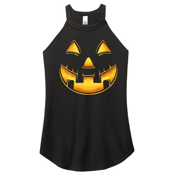 Funny Pumpkin Face Halloween Jack O Lantern Costume Women's Perfect Tri Rocker Tank