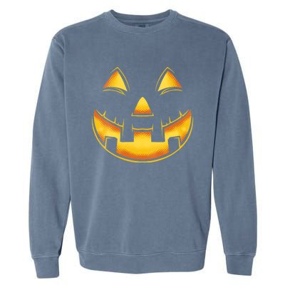 Funny Pumpkin Face Halloween Jack O Lantern Costume Garment-Dyed Sweatshirt