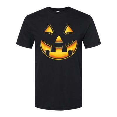 Funny Pumpkin Face Halloween Jack O Lantern Costume Softstyle CVC T-Shirt