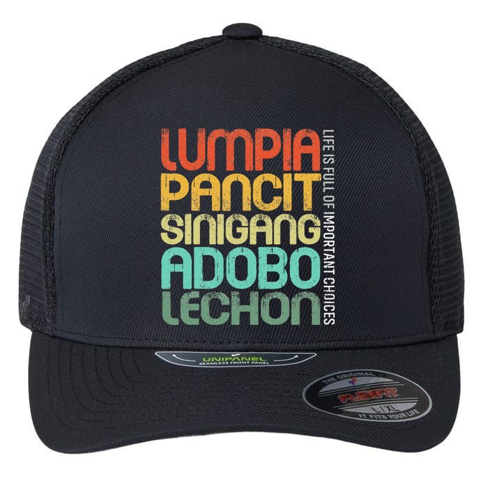 Filipino Philippine Food Lumpia Pancit Sinigang Adobo Lechon Flexfit Unipanel Trucker Cap