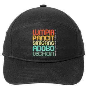 Filipino Philippine Food Lumpia Pancit Sinigang Adobo Lechon 7-Panel Snapback Hat